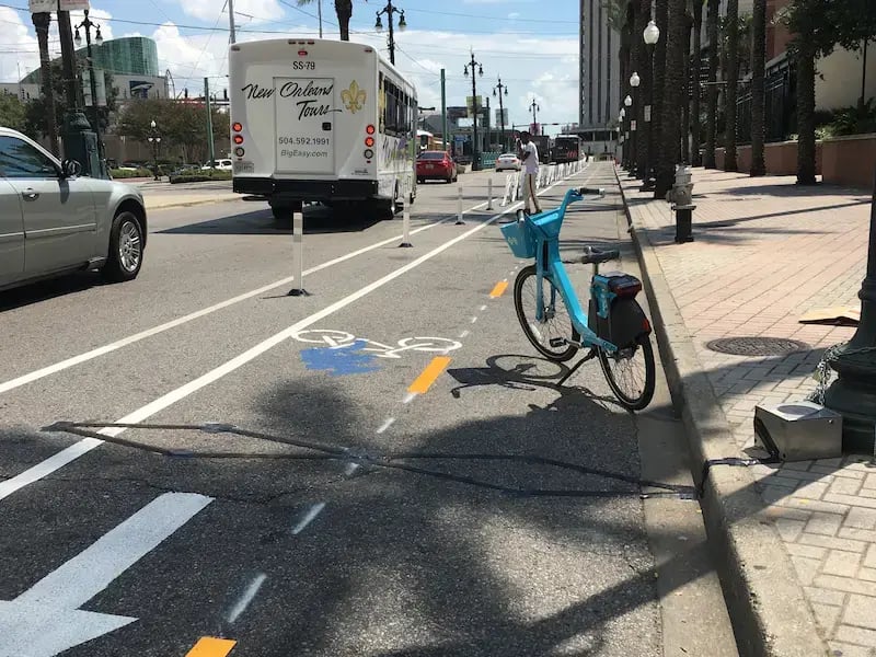 Bike lane under construction