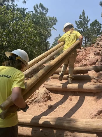 Mount Sanitas trail work fromvolunteers
