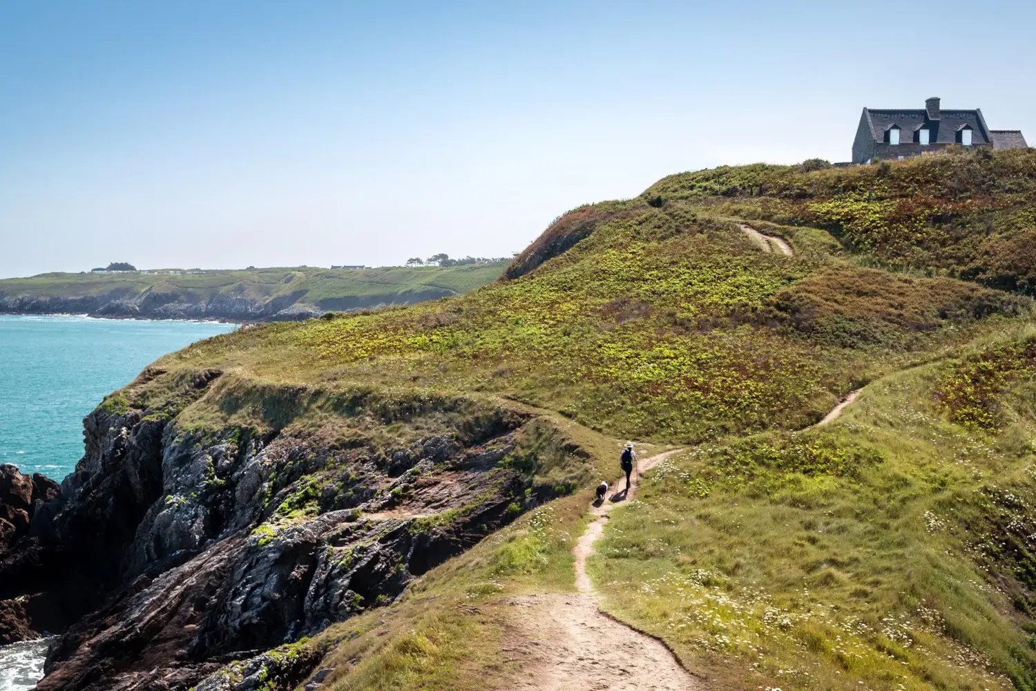 Hiker on a trail in Brittany