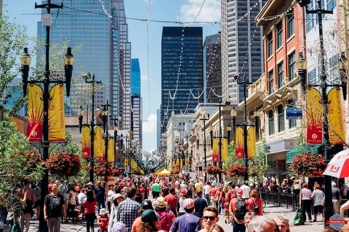 Crowded pedestrian street
