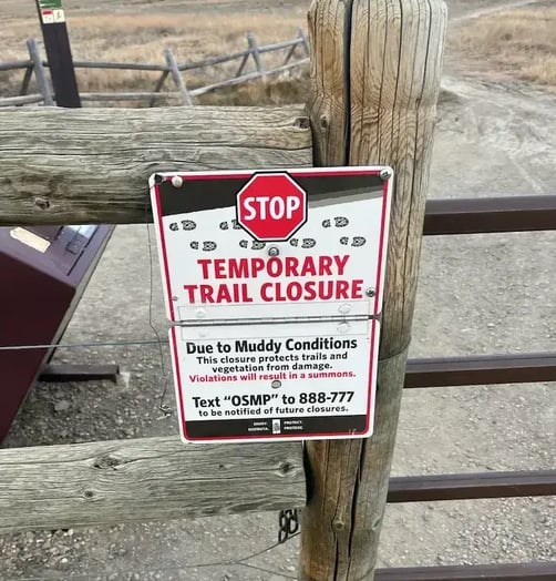 OSMP temporary trail closure sign