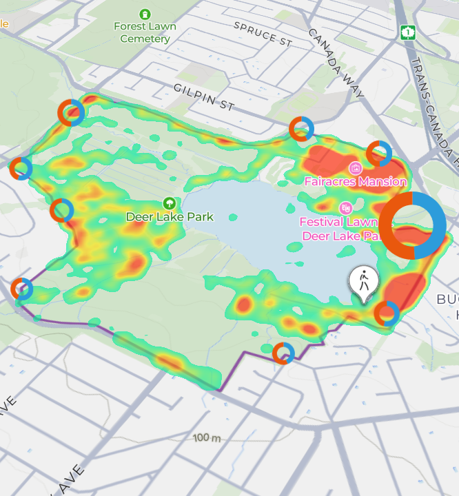 VisitorFlow screenshot of a park VisitorFlow screenshot of a park